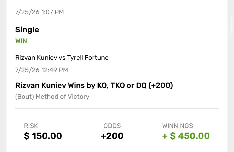 Settled winning bet slip 7 of 8